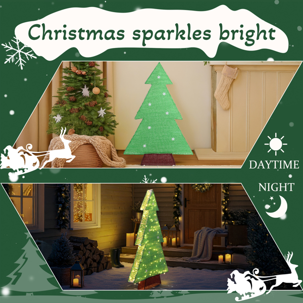 4ft  绿色  圣诞树  幻彩条加蒙布 110灯暖白LED  圣诞树灯装饰 30V 3.6W-10