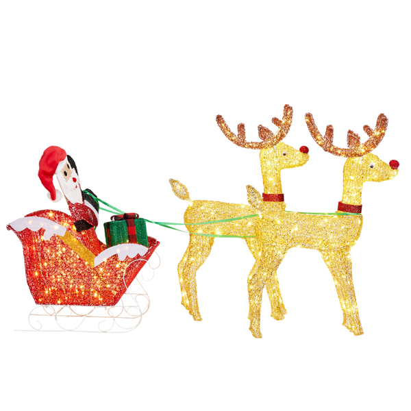 180*24*86cm  鹿拉老人 拼接款 暖白灯 270灯 撒粉网布 圣诞灯饰麋鹿30V 6W-16