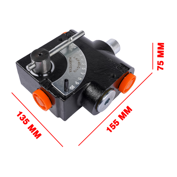 流量控制阀 Hydraulic Adjustable Variable Flow Control Valve w/Relief Replacement for FCR51-1/2 1/2”NPT-9