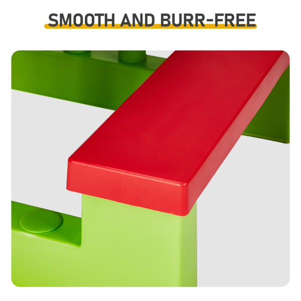 30.7inch 1pc桌子+2pcs凳子 红蓝绿拼色 儿童庭院桌椅套装-9