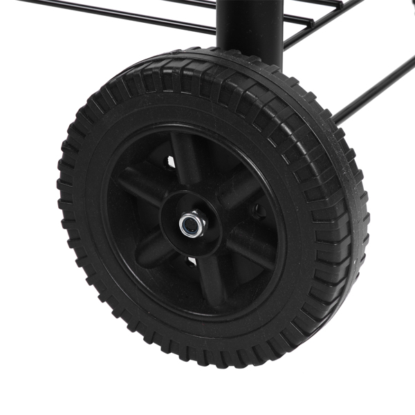 44*25*44in 黑色 双炉带烟囱 油桶形 碳烤炉-19