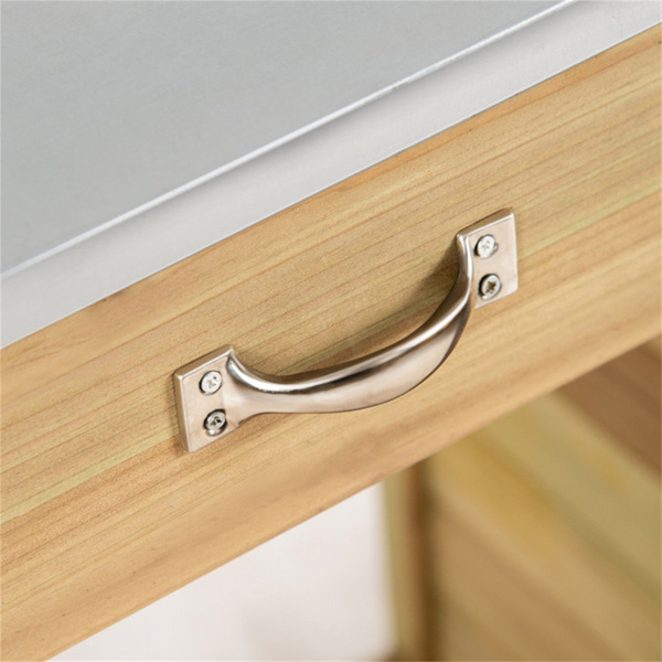 实木花园盆栽台 大型金属桌面、带大抽屉、可拆卸架子、3个挂钩 的花园桌-7