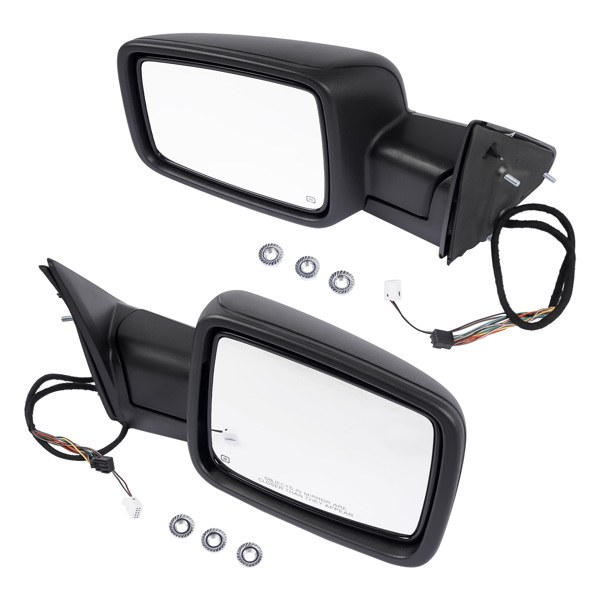 后视镜 Left & Right Side Mirrors Manual Fold+ Heated+ LED Signal Replacement for Ram 1500 2500 3500 68231240AI 68231241AI-3