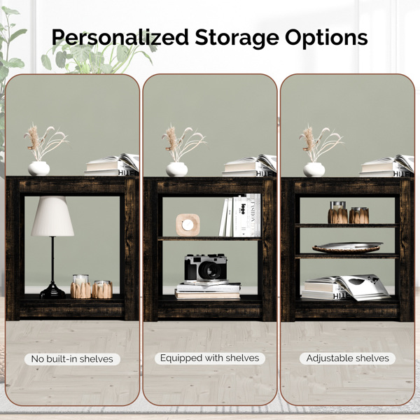 70寸黑金橡木色双面交叉壁炉柜 177.8*34.5*60cm 23寸壁炉芯-6