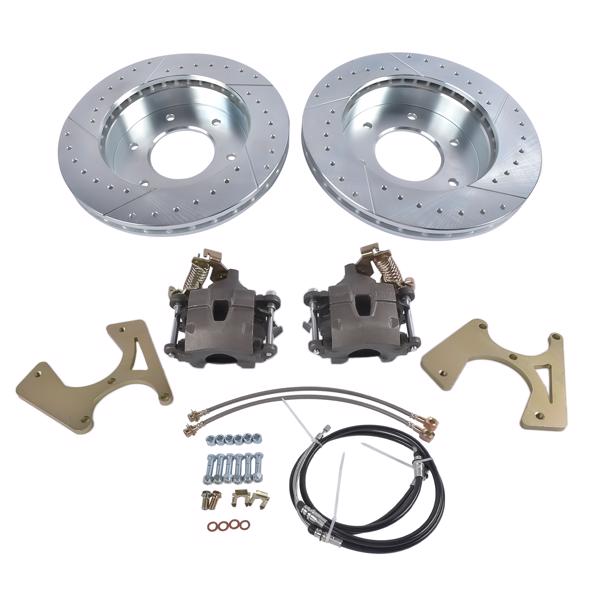 刹车盘套装 Rear Disc Brake Conversion Kit 6 Lug Fits for Chevy GMC C10 Suburban K10 C15 K15 Blazer Jimmy Truck 1961-1991-2