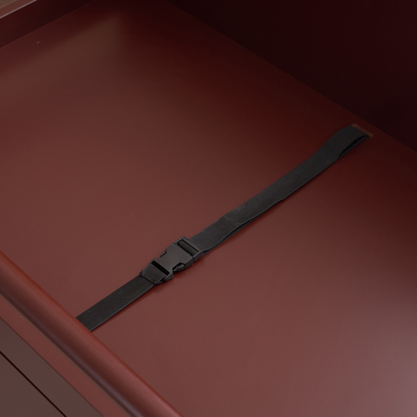 棕色 油漆面 密度板 三层抽屉 90.5*58*92cm 儿童木床 带安全带 换尿布台 婴儿-26