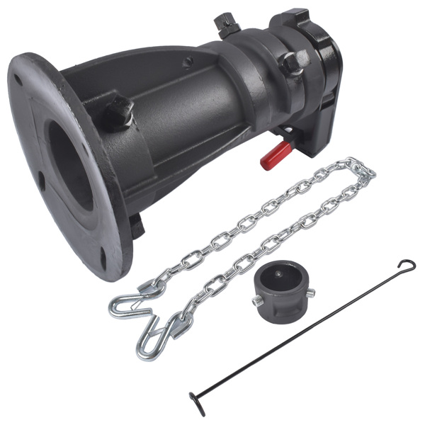 房车牵引座 12" to 16" Adjustable Cushioned 5th Wheel to Gooseneck Adapter C5G1216 20000 Lbs with Safety Chain for RV Trailer-5