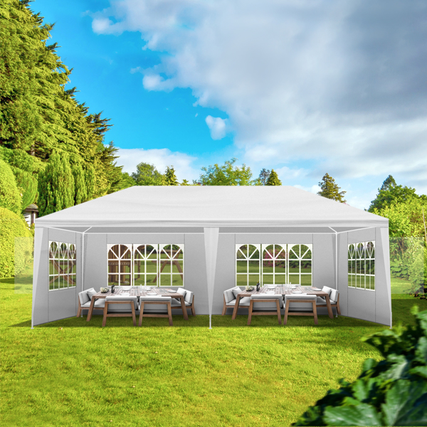 10*20ft  白色 4围  凉棚 4窗  PE布 喷塑铁管-11