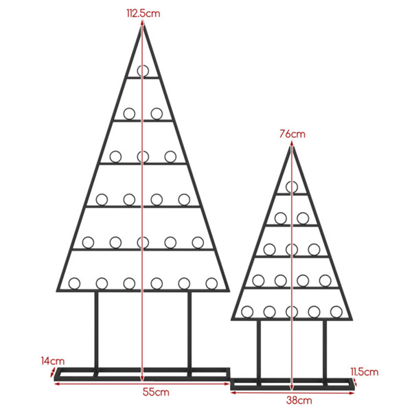 2件套坚固的金属圣诞卡夹-树形，15+21个夹子，2个支架（44.5英寸/30英寸），黑色，家庭/办公室节日展示-4