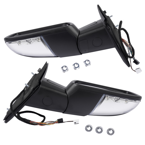 后视镜 Left & Right Side Mirrors Manual Fold+ Heated+ LED Signal Replacement for Ram 1500 2500 3500 68231240AI 68231241AI-7