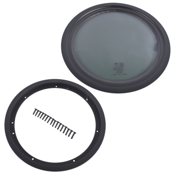 房车车窗 Round Fixed RV Window 13" Tinted Window for RV Camper Caravan with Trim Ring Fit for 1-5/8" Thickness Wal