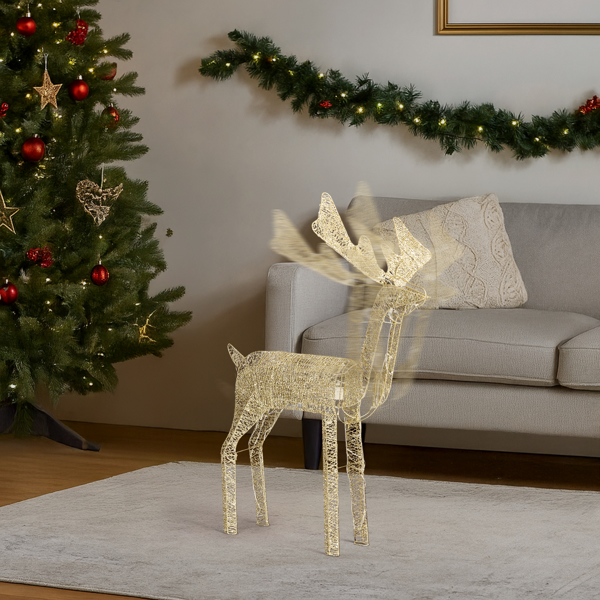 3.6ft 金色 电机摇头麋鹿 绕线撒粉 120LED暖白光 圣诞灯饰麋鹿 30V 3.6W 美规-12