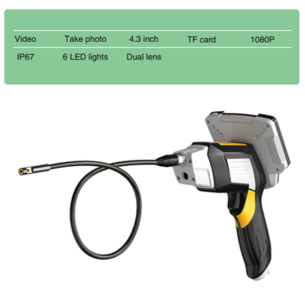 手持工业带屏内窥镜 4.3寸 8mm 双镜头 32G内存卡 10米（带锂电池）-13
