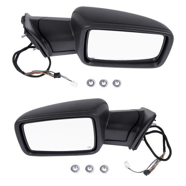 后视镜 Left & Right Side Mirrors Manual Fold+ Heated+ LED Signal Replacement for Ram 1500 2500 3500 68231240AI 68231241AI-1