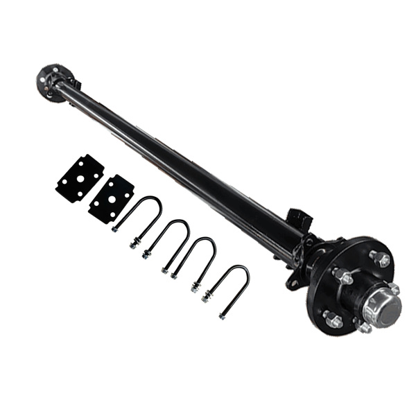 拖车轴 3500 lbs Trailer Axle, 5-Lug 4.5 Hubs - 85 Hub Face,70 Spring Center, U-Bolt Kit for Motorcycle Car Haulers ATV-3