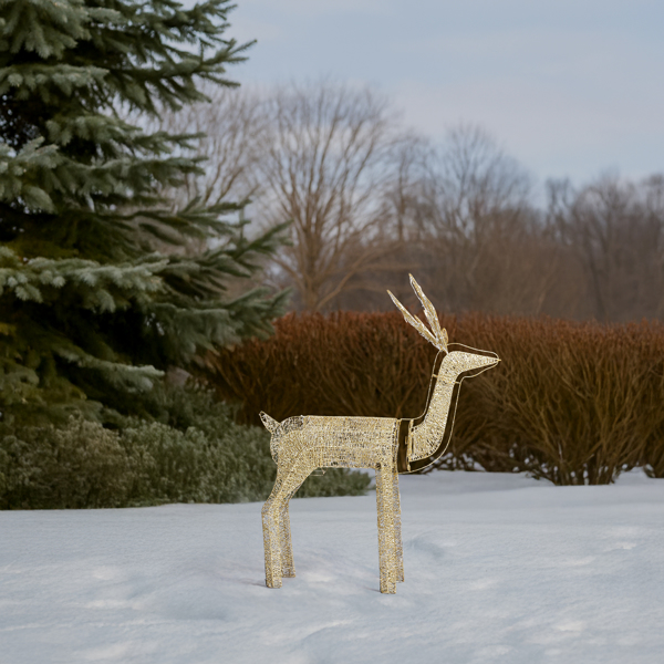 3.6ft 金色 电机摇头麋鹿 绕线撒粉 120LED暖白光 圣诞灯饰麋鹿 30V 3.6W 美规-13