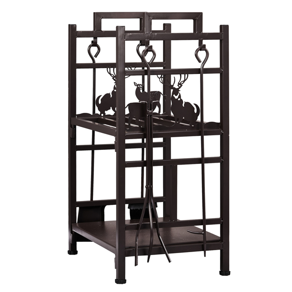 30*18*13in 双层 棕色 柴火架 铁艺-14