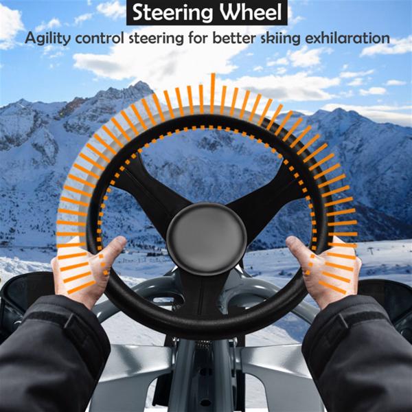 圣诞礼物雪地赛车-44“x20”x16“尺寸，13磅轻，亲子互动乐趣-黑色-13