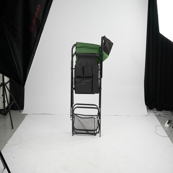 26in 黑铁管 深绿/黑色布面 喷塑铁扁管 铁导演椅 120kg 无便携袋-36