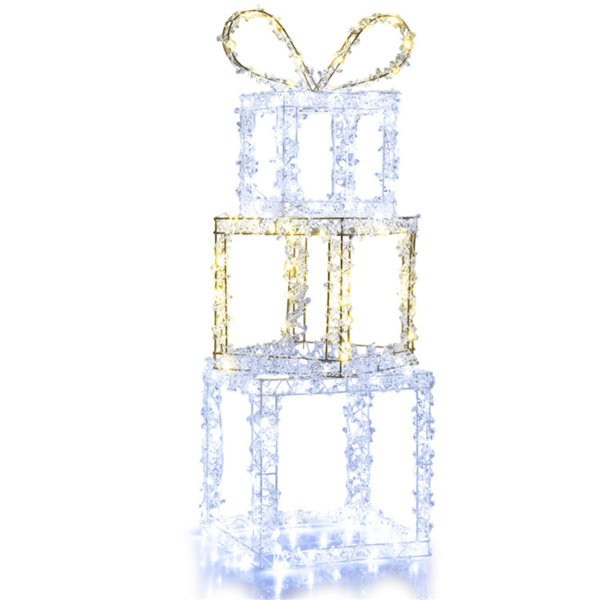 3英尺发光圣诞礼品盒-200个LED灯（暖/冷白色），丙烯酸珠，多色-2