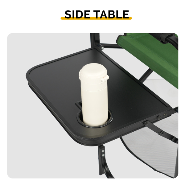 26in 黑铁管 深绿/黑色布面 喷塑铁扁管 铁导演椅 120kg 无便携袋-11