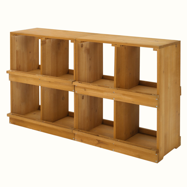 50*27*14.5inch 8隔间 普黄 平顶双层 杉木 喂食用品-16