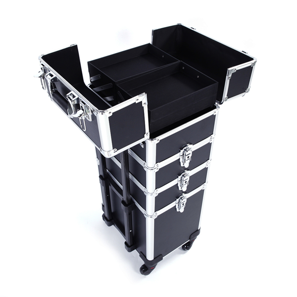 4合一拉杆式化妆品收纳盒黑色 75*35*25cm-10