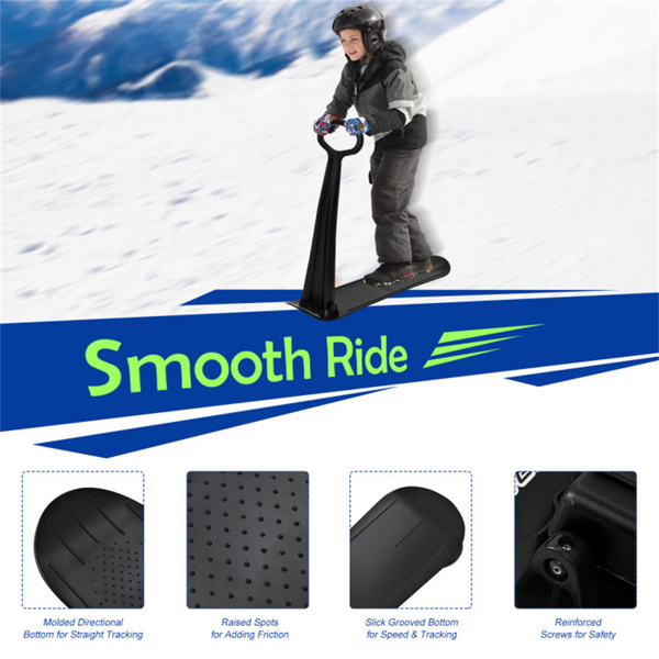 安全儿童雪地滑板车-凸起防滑点，定向底部，易于转向和平衡-黑色-7