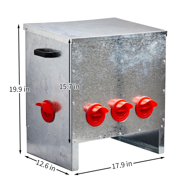 5口 54*38*53cm 方形 银+红 全拆装 镀锌板+塑料 喂食用品-8