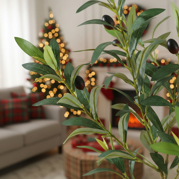 5英尺白色人造圣诞树自然假树室内节日装饰易护理人造冷杉用于家庭全年节日展示圣诞节礼物免维护圣诞树FBA发货-7