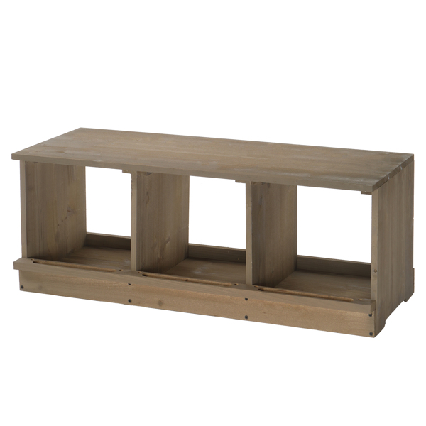 35.5*14.5*14inch 3隔间 灰色 平顶双层 组装 杉木 喂食用品-16