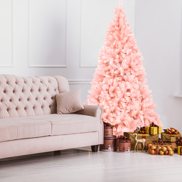 6ft 粉色 1000枝头 PVC材质 圣诞树-26