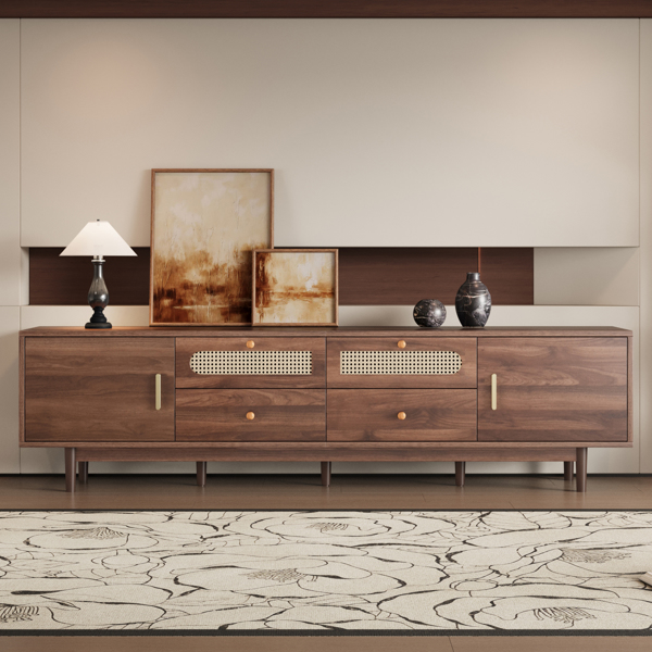 76英寸带抽屉电视柜，适用于客厅/卧室，现代时尚娱乐中心，可放置最大85英寸的电视，带储物空间--不支持self-pick up-2