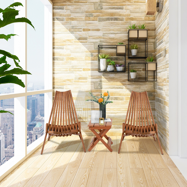 楸木 原木色 木条拼接 折叠木单椅-19