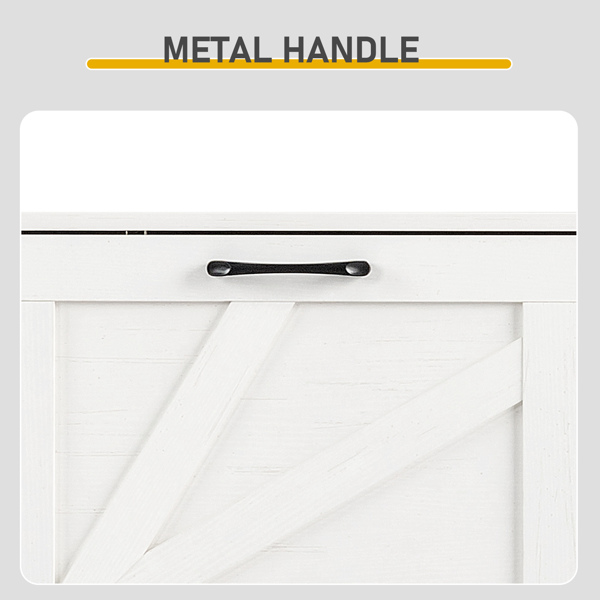 谷仓门4翻斗 金属黑色一字把手+三胺刨花板 +黑色实木塑封锥形腿 鞋柜 106*24*98cm 做旧白-7