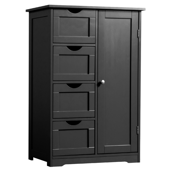 黑色 密度板三胺贴面 56*30*80cm 4抽 1门 浴室立柜-14