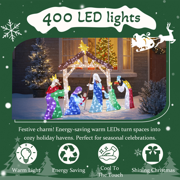 210*34*155CM   房子耶稣诞生   2D 白灯 葱布   24V  3.6W 圣诞灯饰耶稣-7