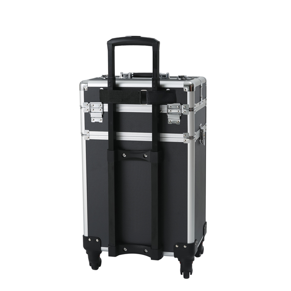 4合一拉杆式化妆品收纳盒黑色 75*35*25cm-28