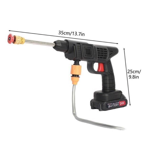21V无绳汽车压力清洗枪+2节电池（不带水桶）-2