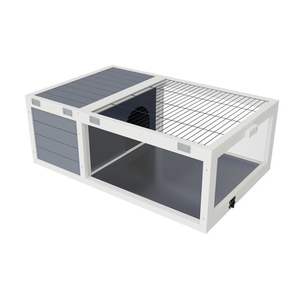 39.5英寸木制陆龟屋室内龟类栖息地爬行动物笼，适用于小型动物蜥蜴、壁虎，带2个可拆卸防水托盘--不支持self-pick up-14