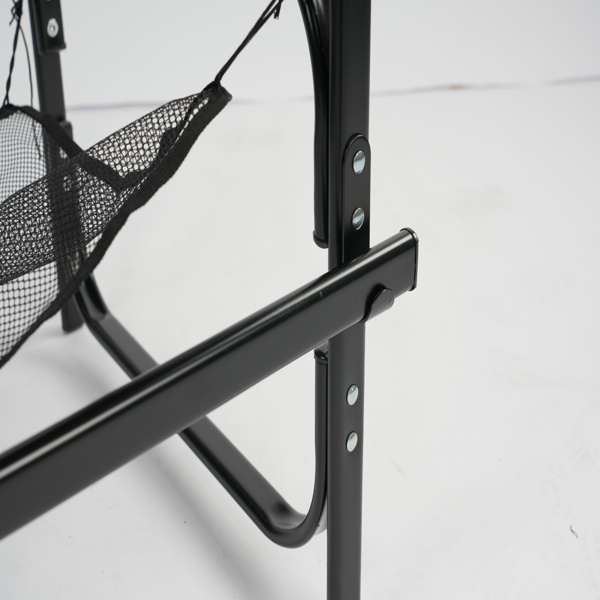 26in 黑铁管 深绿/黑色布面 喷塑铁扁管 铁导演椅 120kg 无便携袋-33