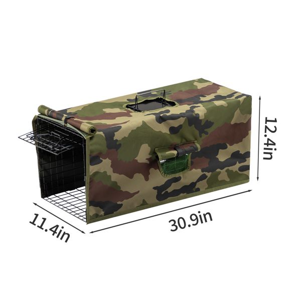 32inch 黑色 折叠+迷彩布罩 铁 诱捕笼 宠物围栏-4