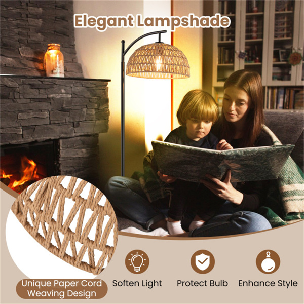 带脚踏开关的落地灯-稳定底座8°稳定性测试，黑色金属和纸绳-9