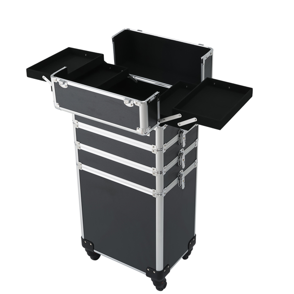 4合一拉杆式化妆品收纳盒黑色 75*35*25cm-27