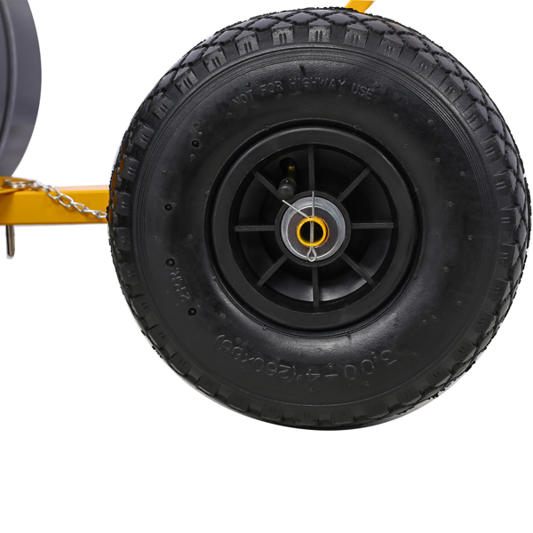 带轮雪铲，推雪器，带缓冲可调节角度手柄的除雪工具，29英寸铲刃，10英寸轮子，黄色-16