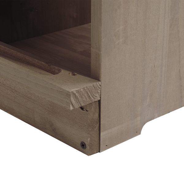 35.5*14.5*14inch 3隔间 灰色 平顶双层 组装 杉木 喂食用品-13