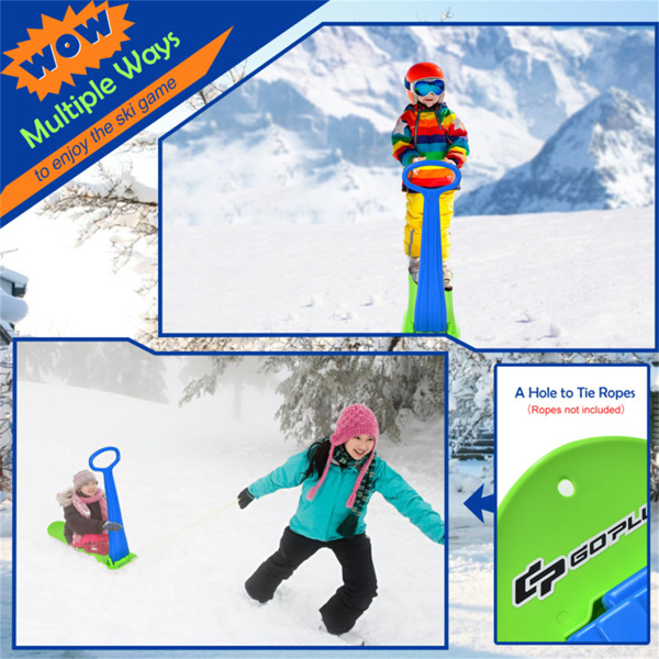 安全儿童雪地滑板车-凸起防滑点，定向底部，易于转向和平衡-蓝色-8