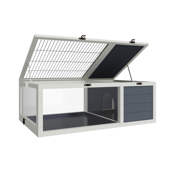 39.5英寸木制陆龟屋室内龟类栖息地爬行动物笼，适用于小型动物蜥蜴、壁虎，带2个可拆卸防水托盘--不支持self-pick up-13