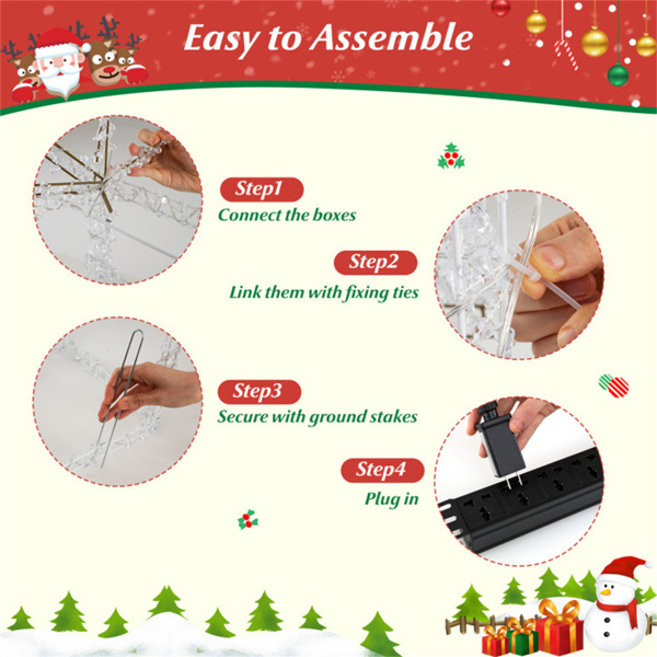 3英尺发光圣诞礼品盒-200个LED灯（暖/冷白色），丙烯酸珠，多色-4