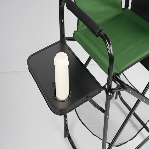 26in 黑铁管 深绿/黑色布面 喷塑铁扁管 铁导演椅 120kg 无便携袋-13